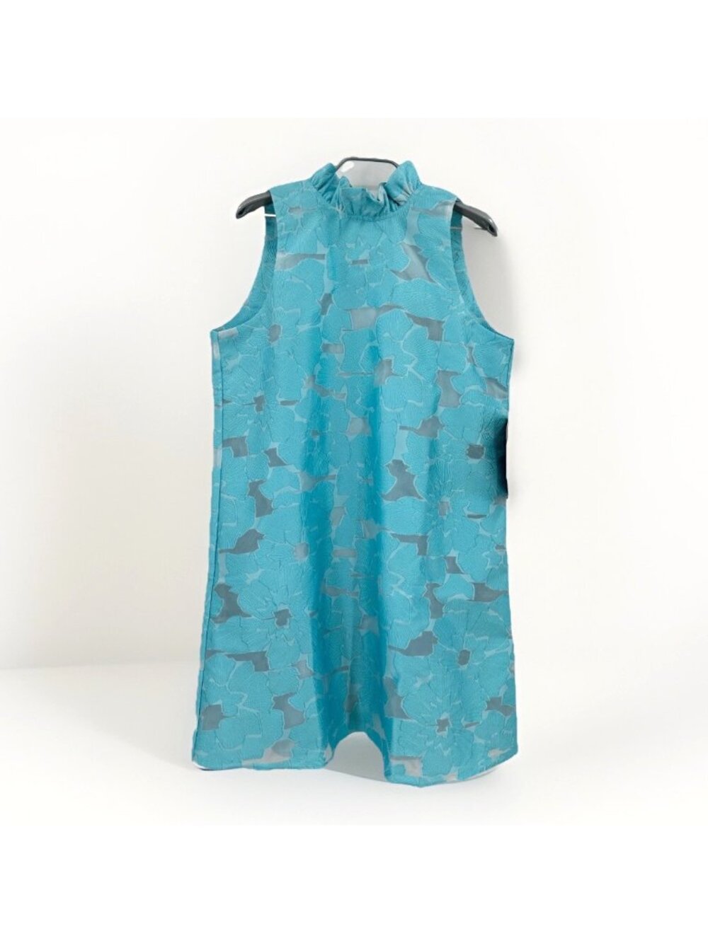Tuckernuck Cyan Fil Coupe Blythe Dress Sleeveless Ruffle Collar Bow size XL